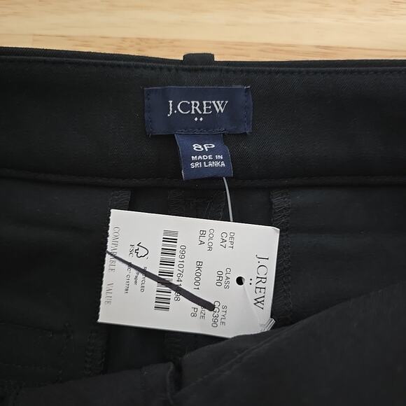 J.Crew Petite Cropped Wide Leg Cropped Chino Pant Black Size 8P CG390 Office - Picture 3 of 9